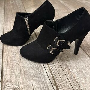 Black suede booties sz9- worn once